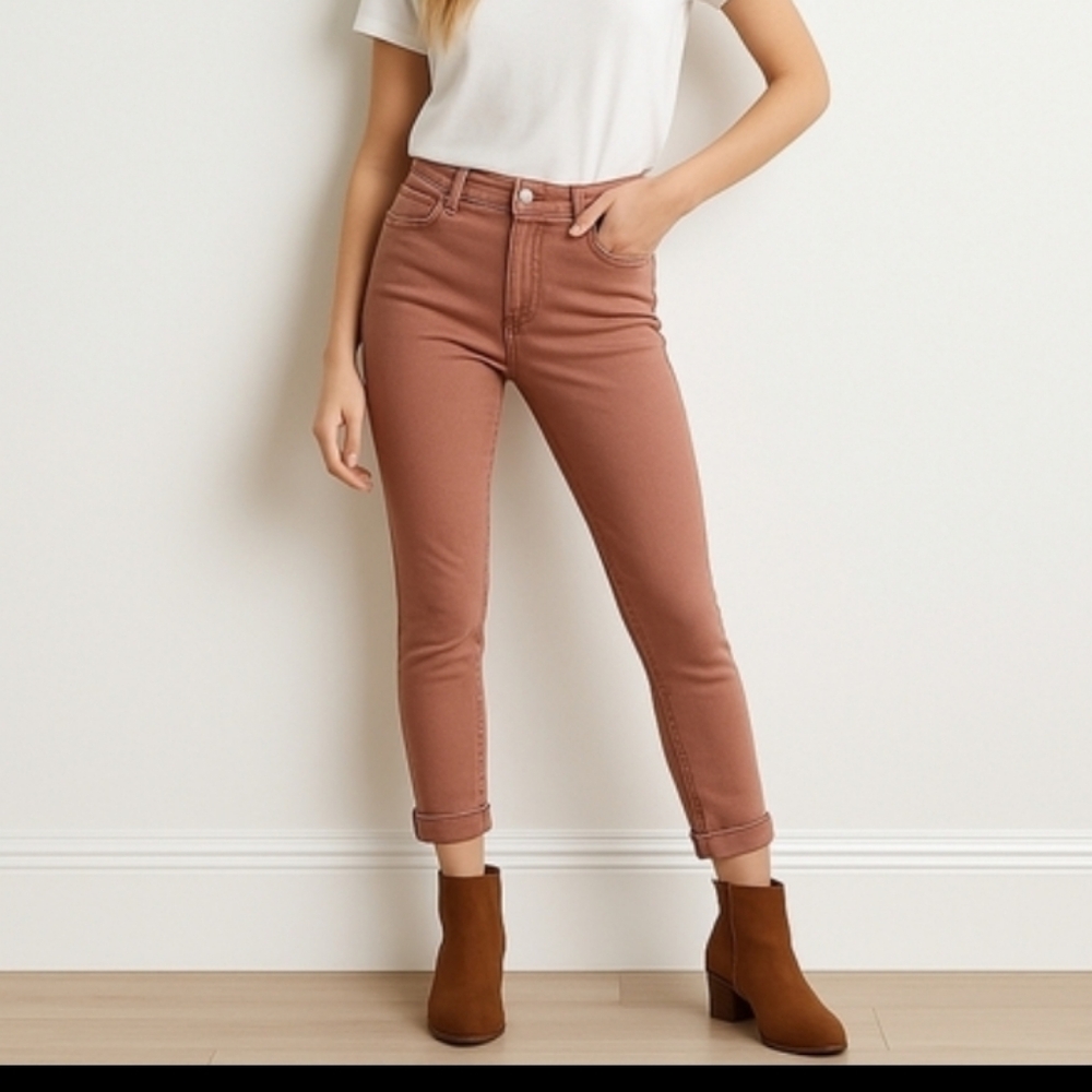 J. Jill High Rise Cropped Auburn Jeans 6